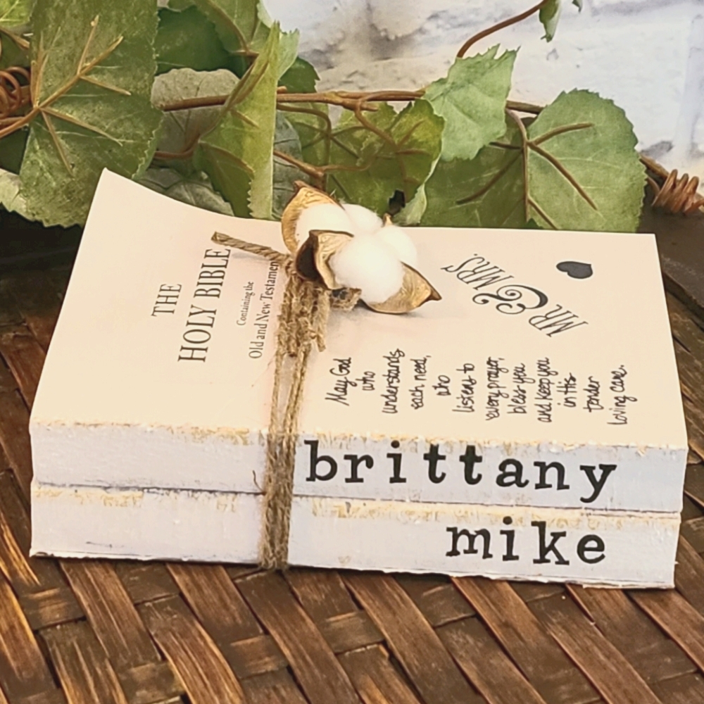 Large Custom Wedding Gift Book Stack (3 Books)